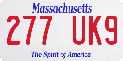 MA license plate 277UK9