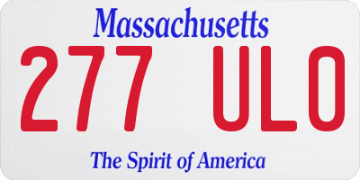 MA license plate 277UL0