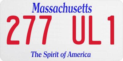 MA license plate 277UL1