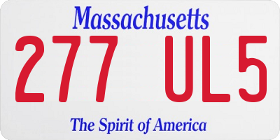 MA license plate 277UL5