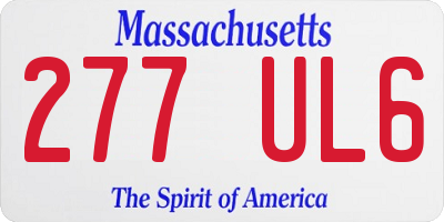 MA license plate 277UL6
