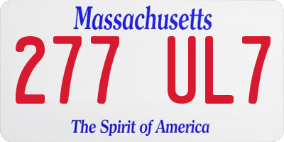 MA license plate 277UL7