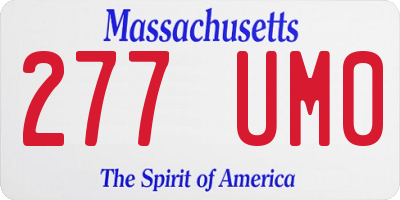 MA license plate 277UM0