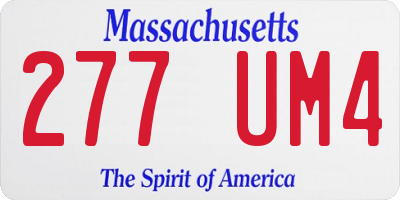 MA license plate 277UM4