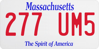 MA license plate 277UM5