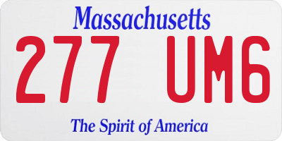 MA license plate 277UM6