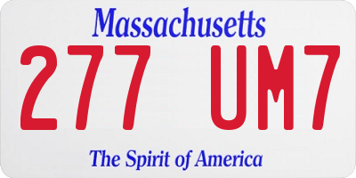 MA license plate 277UM7