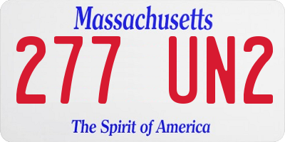 MA license plate 277UN2