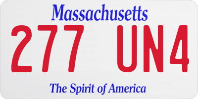 MA license plate 277UN4