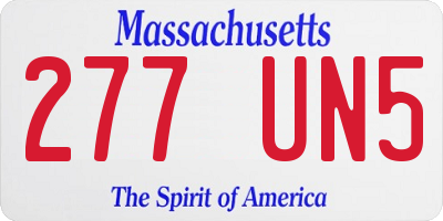 MA license plate 277UN5