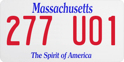 MA license plate 277UO1