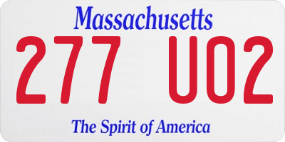 MA license plate 277UO2