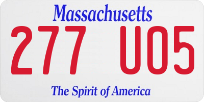 MA license plate 277UO5