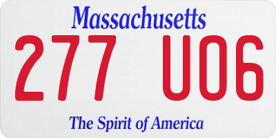 MA license plate 277UO6