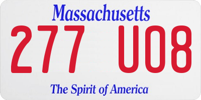 MA license plate 277UO8
