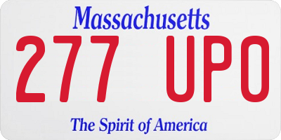 MA license plate 277UP0