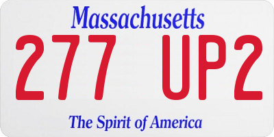MA license plate 277UP2
