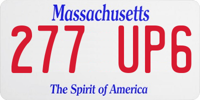 MA license plate 277UP6