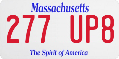 MA license plate 277UP8