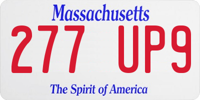 MA license plate 277UP9