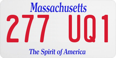 MA license plate 277UQ1
