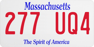 MA license plate 277UQ4