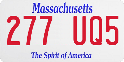 MA license plate 277UQ5