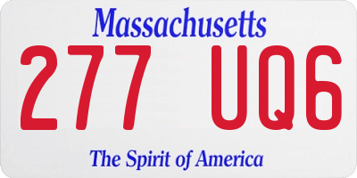 MA license plate 277UQ6