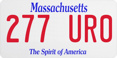 MA license plate 277UR0