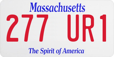 MA license plate 277UR1