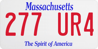 MA license plate 277UR4