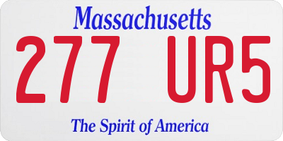 MA license plate 277UR5