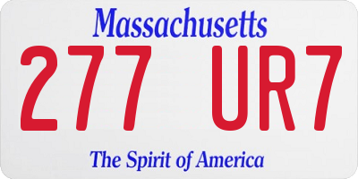 MA license plate 277UR7