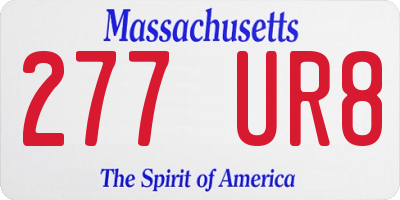 MA license plate 277UR8