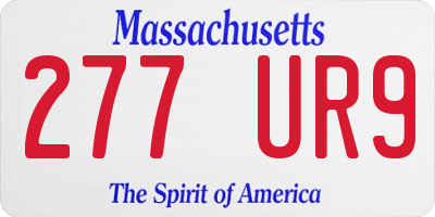 MA license plate 277UR9