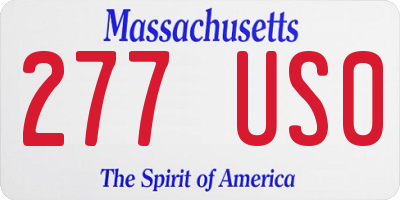 MA license plate 277US0