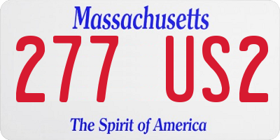 MA license plate 277US2
