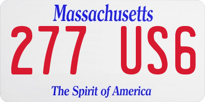 MA license plate 277US6