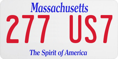 MA license plate 277US7