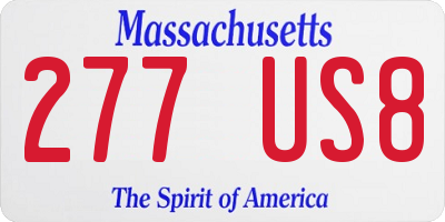 MA license plate 277US8