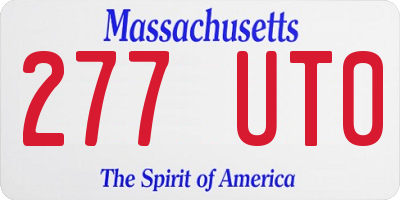 MA license plate 277UT0