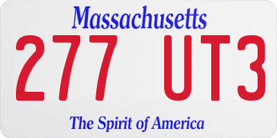 MA license plate 277UT3