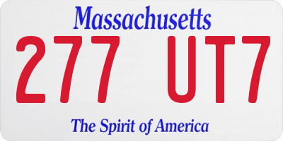 MA license plate 277UT7