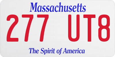 MA license plate 277UT8