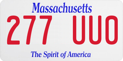 MA license plate 277UU0