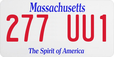 MA license plate 277UU1