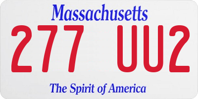 MA license plate 277UU2