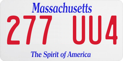 MA license plate 277UU4