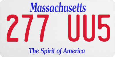MA license plate 277UU5