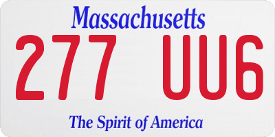 MA license plate 277UU6